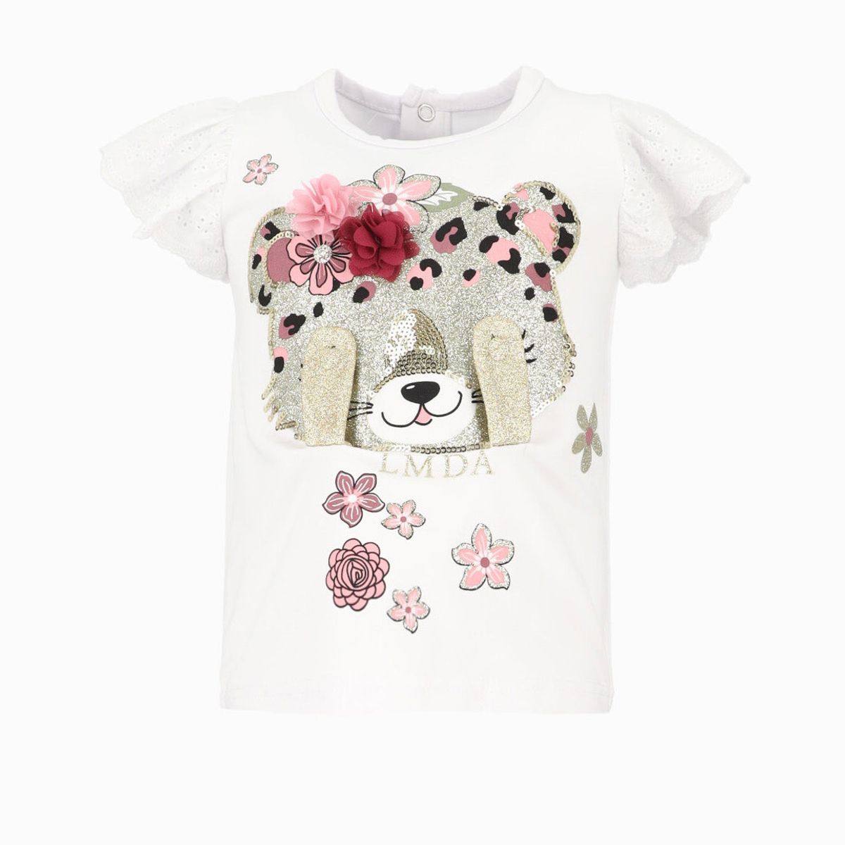 LIMONADA - Polera manga corta bebé con vuelos blanco Limonada