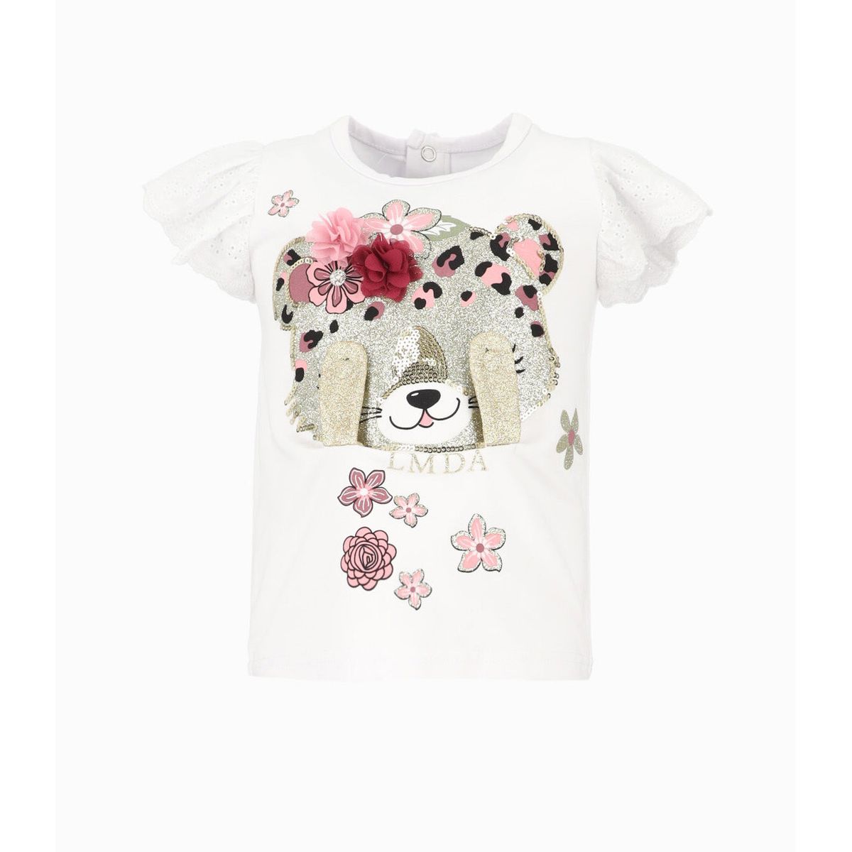 LIMONADA - Polera manga corta bebé con vuelos blanco Limonada