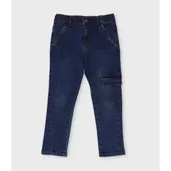 BLACK AND BLUE - Jeans niño cargo azul