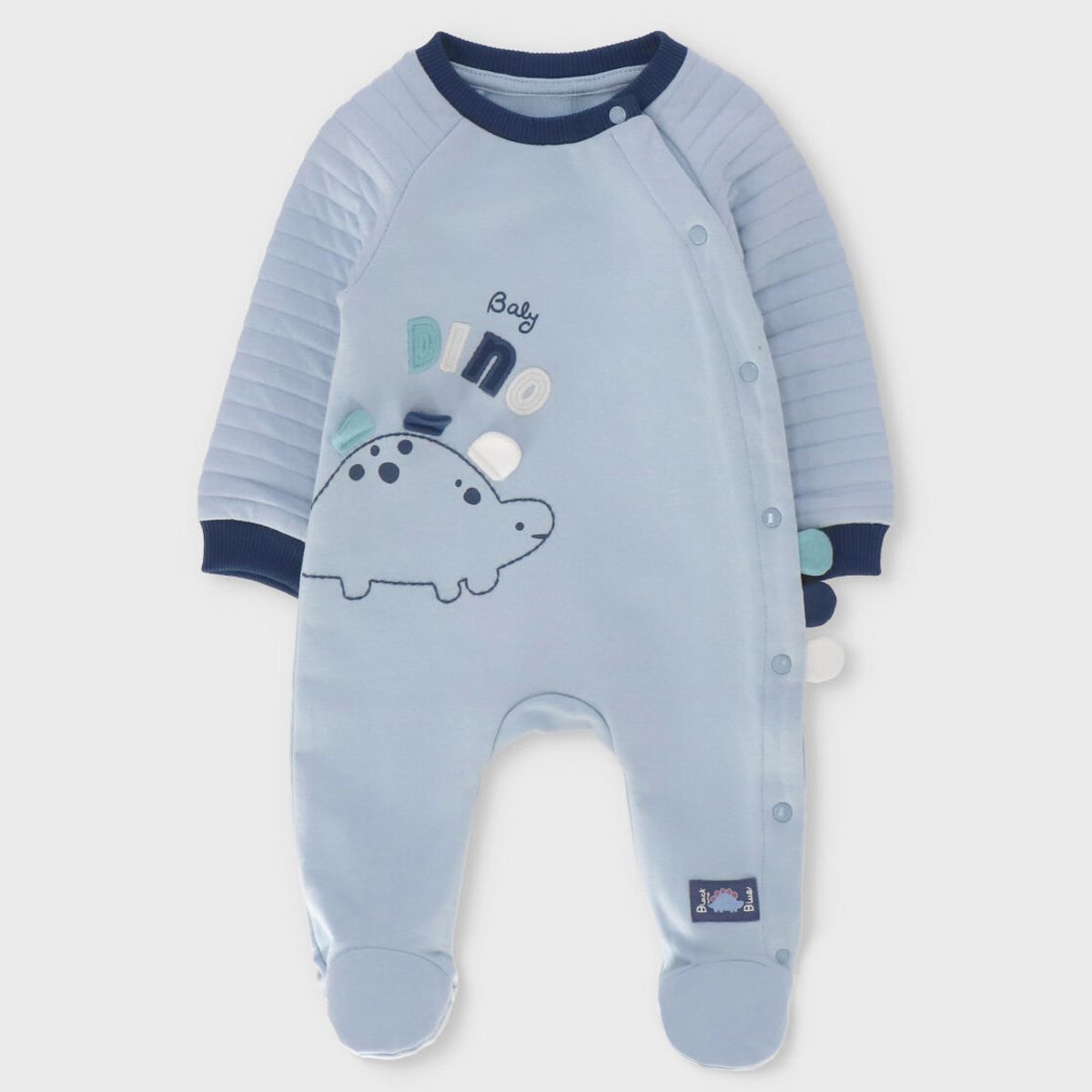 BLACK AND BLUE - Enterito recién nacido baby dino celeste Black and Blue