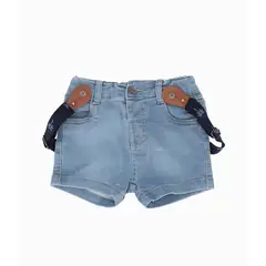 BLACK AND BLUE - Bermuda bebé con suspensores celeste