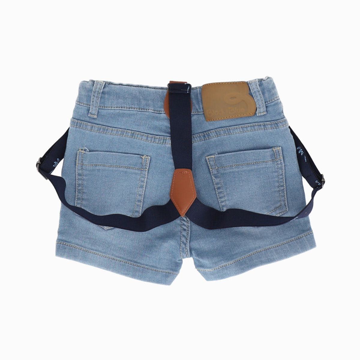 BLACK AND BLUE - Bermuda bebé con suspensores celeste Black and Blue