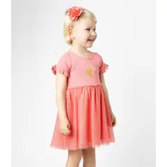 LIMONADA - Vestido bebé acanalado coral