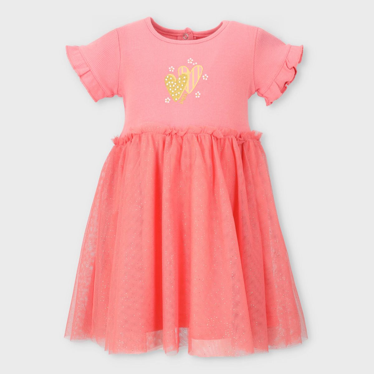 LIMONADA - Vestido bebé acanalado coral Limonada