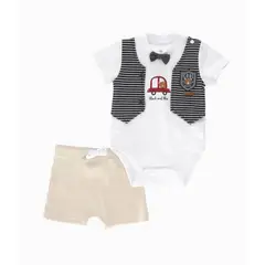 BLACK AND BLUE - Conjunto recién nacido de ocasión beige