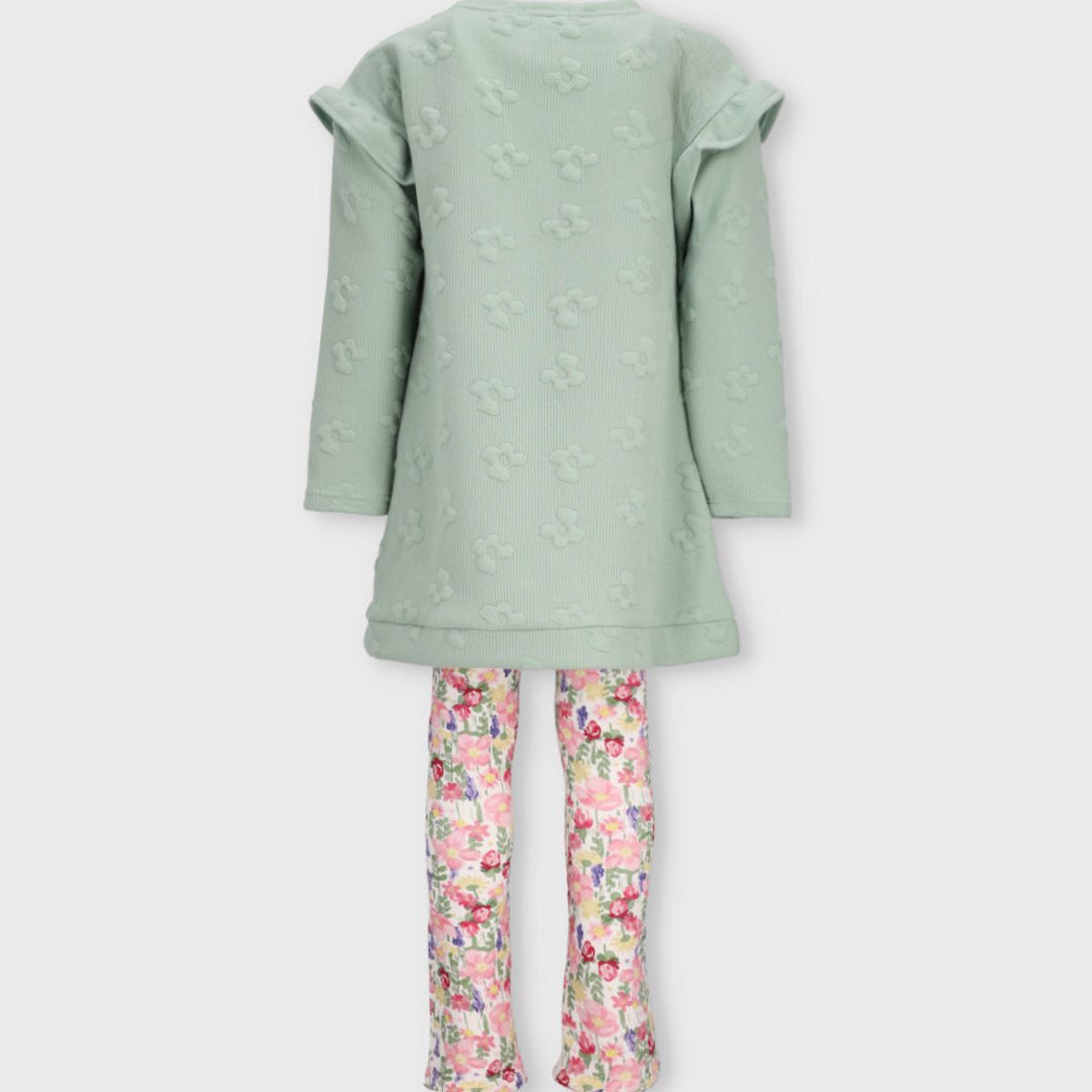 LIMONADA - Conjunto niña acanalado verde Limonada