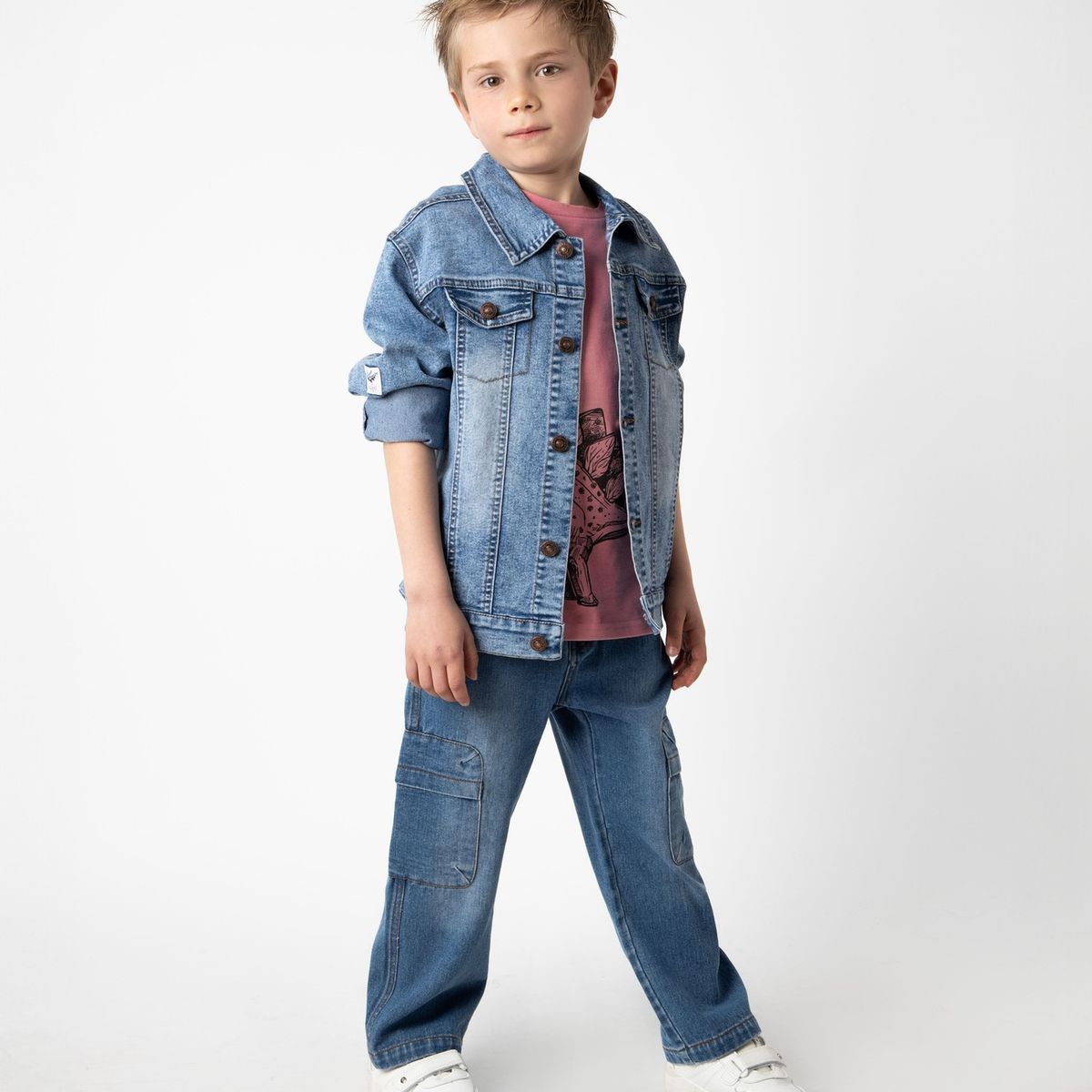 BLACK AND BLUE - Jeans niño cargo celeste Black and Blue