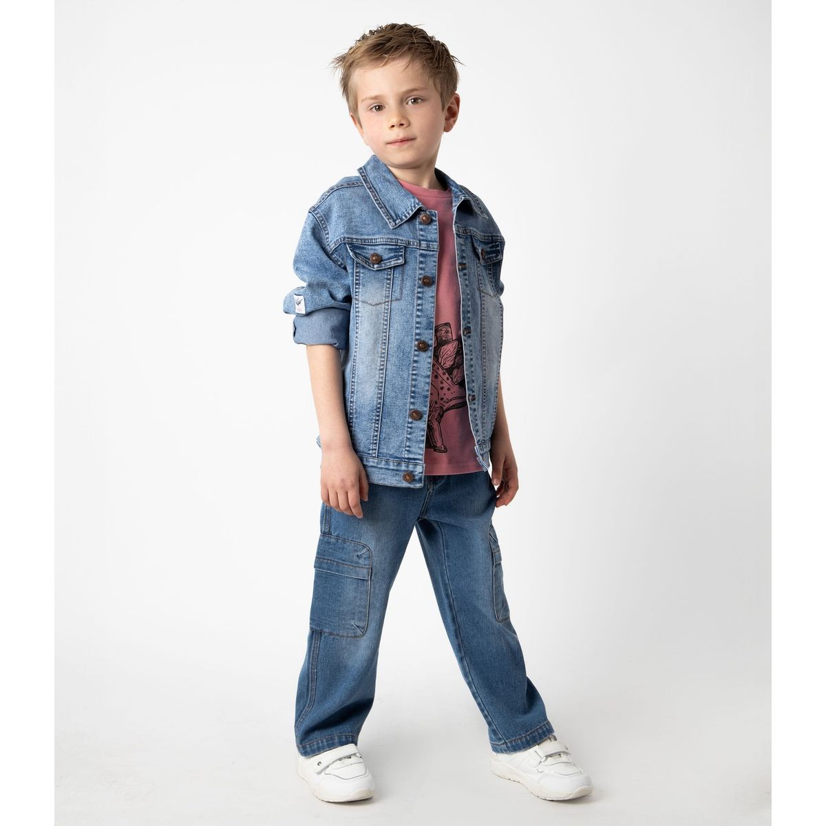 BLACK AND BLUE - Jeans niño cargo celeste Black and Blue