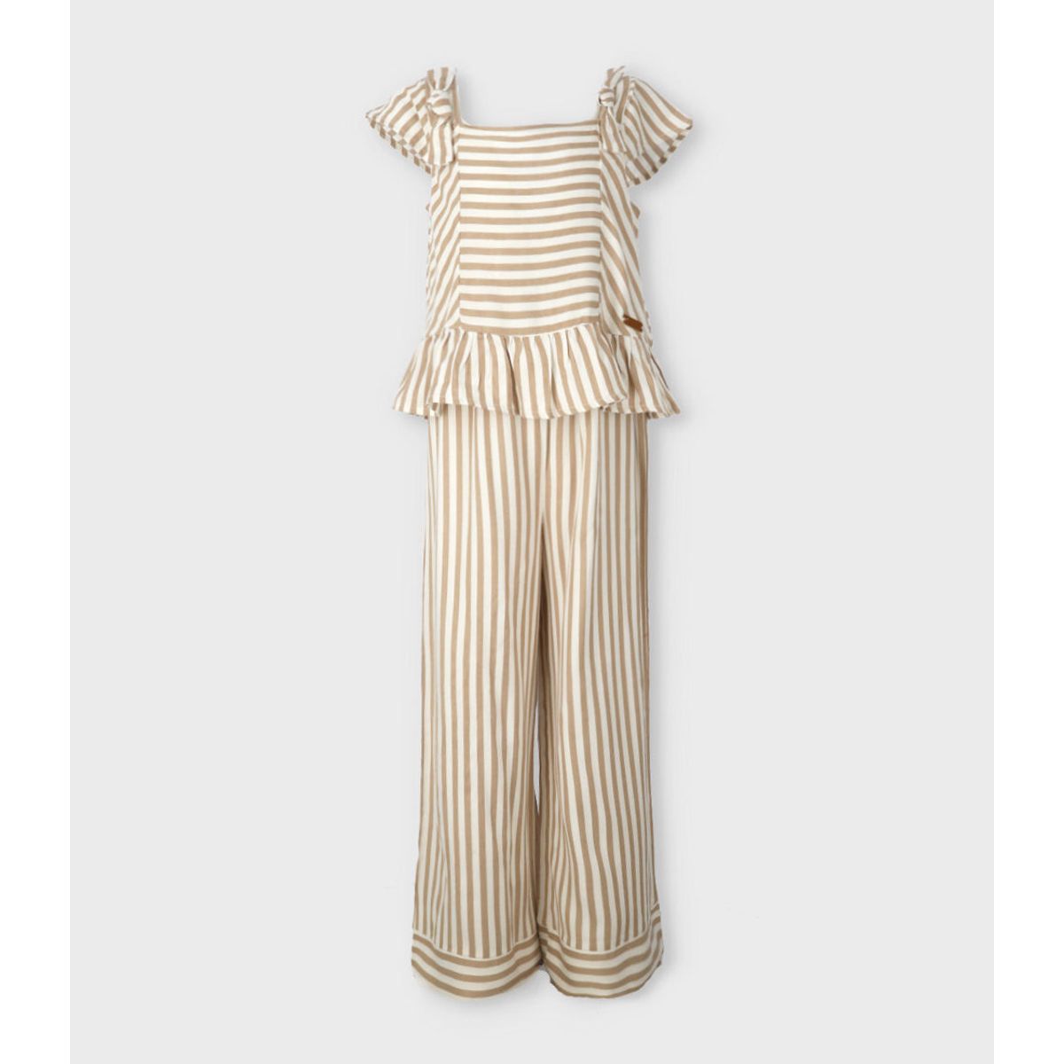 LIMONADA - Conjunto niña rayado beige Limonada