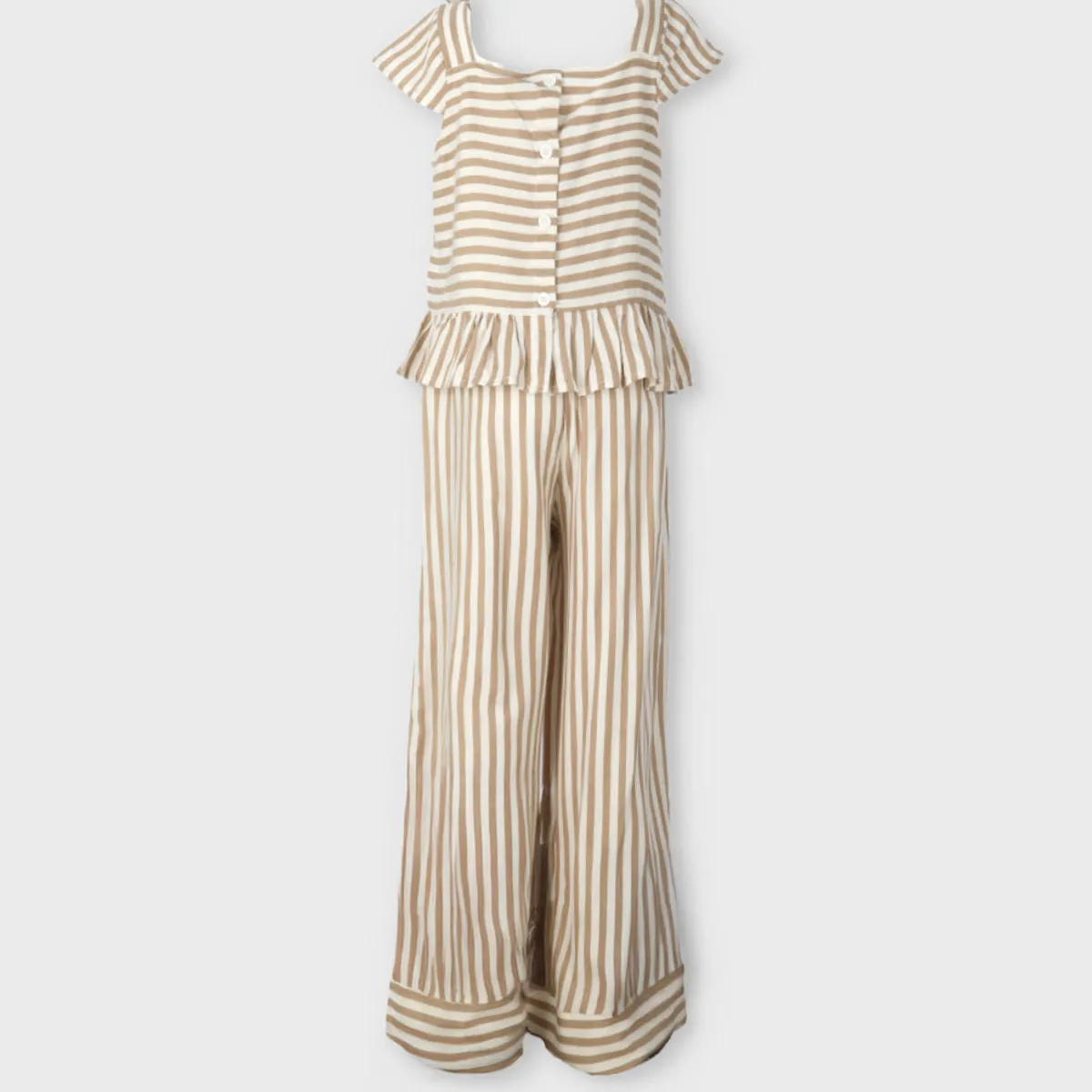 LIMONADA - Conjunto niña rayado beige Limonada