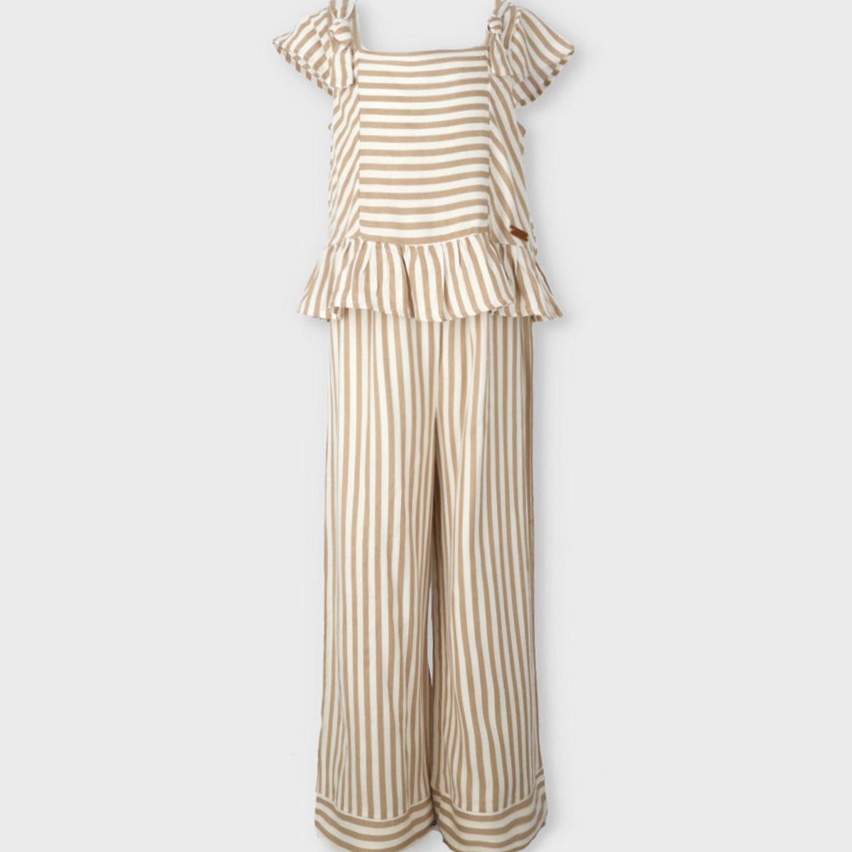 LIMONADA - Conjunto niña rayado beige Limonada