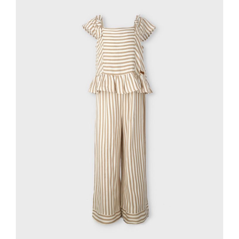 LIMONADA - Conjunto niña rayado beige Limonada