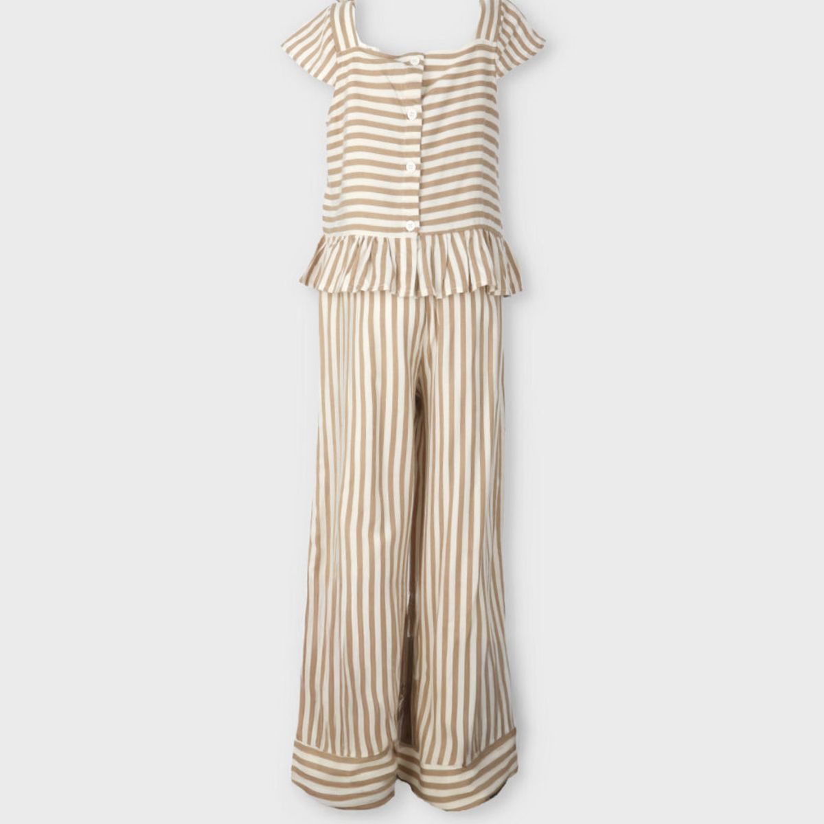 LIMONADA - Conjunto niña rayado beige Limonada