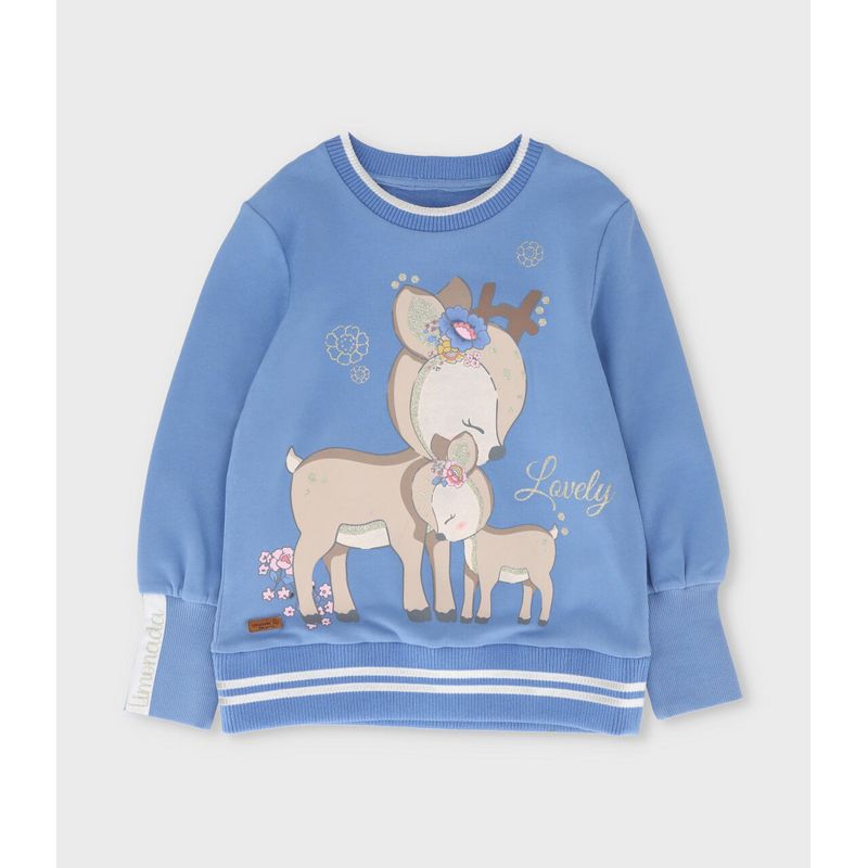 LIMONADA - Polerón niña con ciervo celeste Limonada