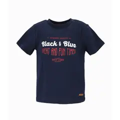 BLACK AND BLUE - Polera manga corta bebé con diseño azul