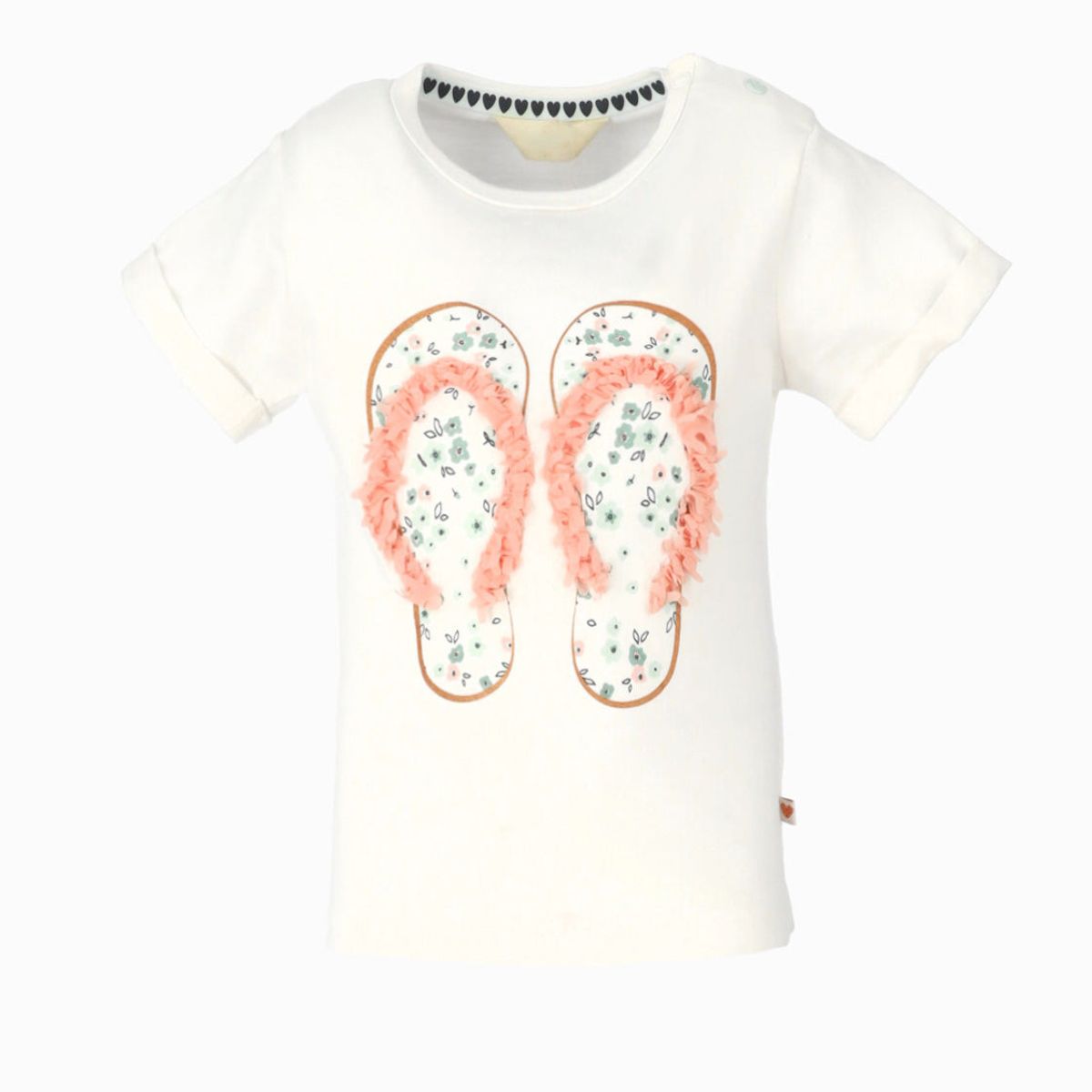 4KIDS - Polera manga corta niña con sandalia  blanco 4 Kids