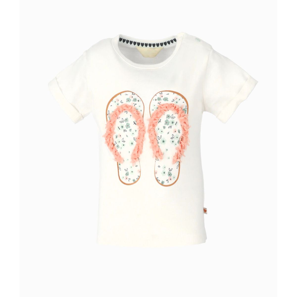 4KIDS - Polera manga corta niña con sandalia  blanco 4 Kids