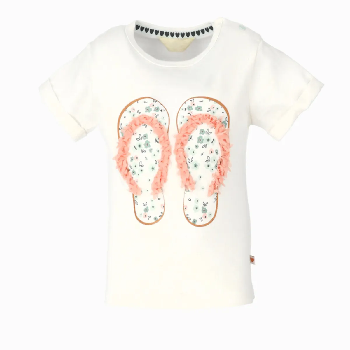 4KIDS - Polera manga corta niña con sandalia  blanco 4 Kids