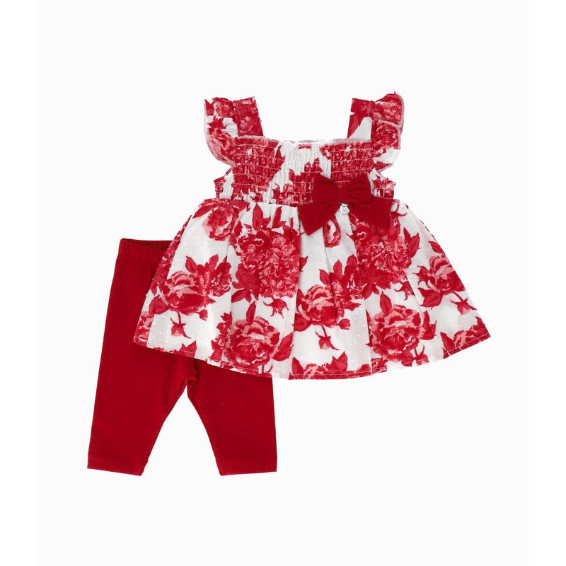 LIMONADA - Conjunto recién nacida con flores rojo Limonada