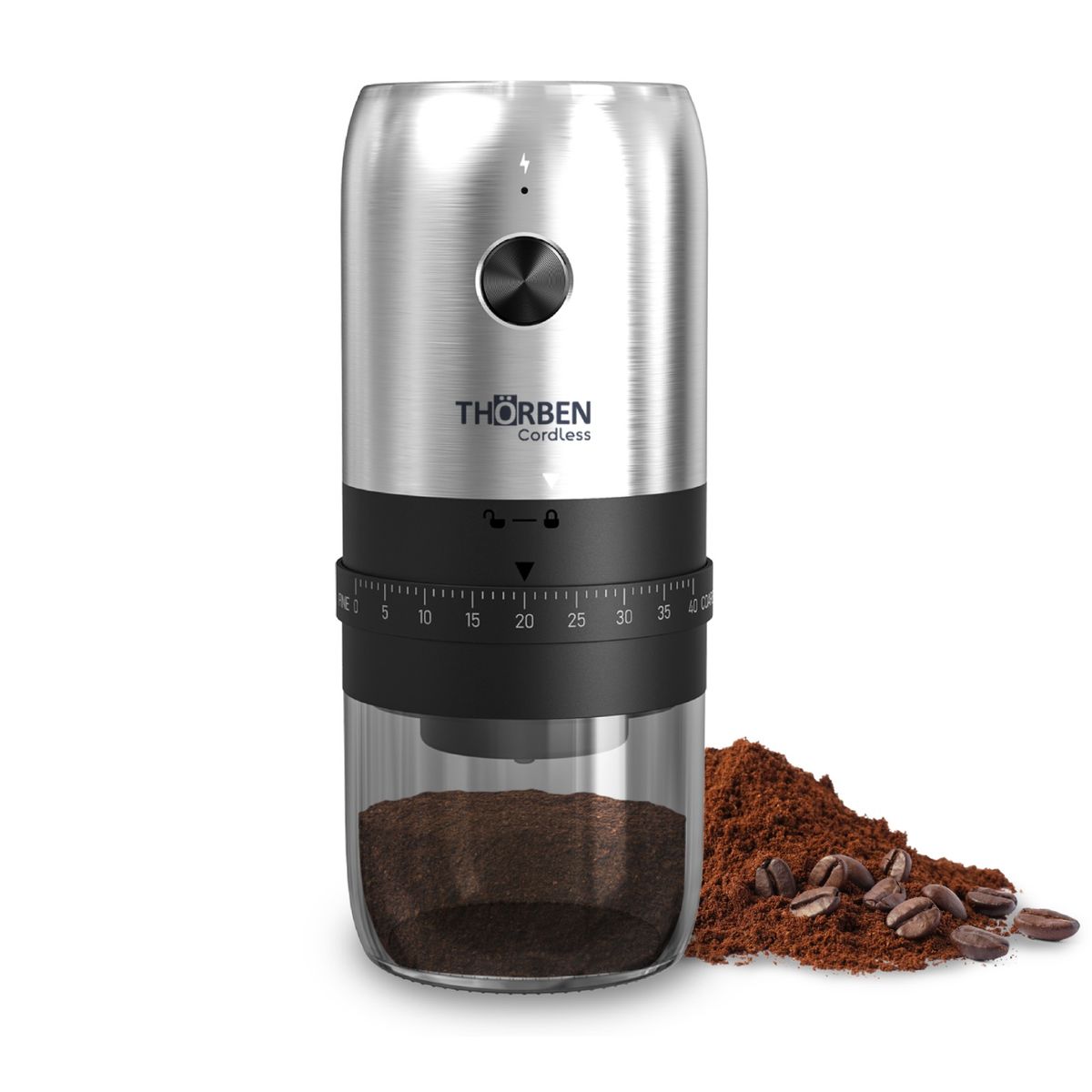 THORBEN - Molinillo de Café USB Inox Thor Professional Coffee Grinder
