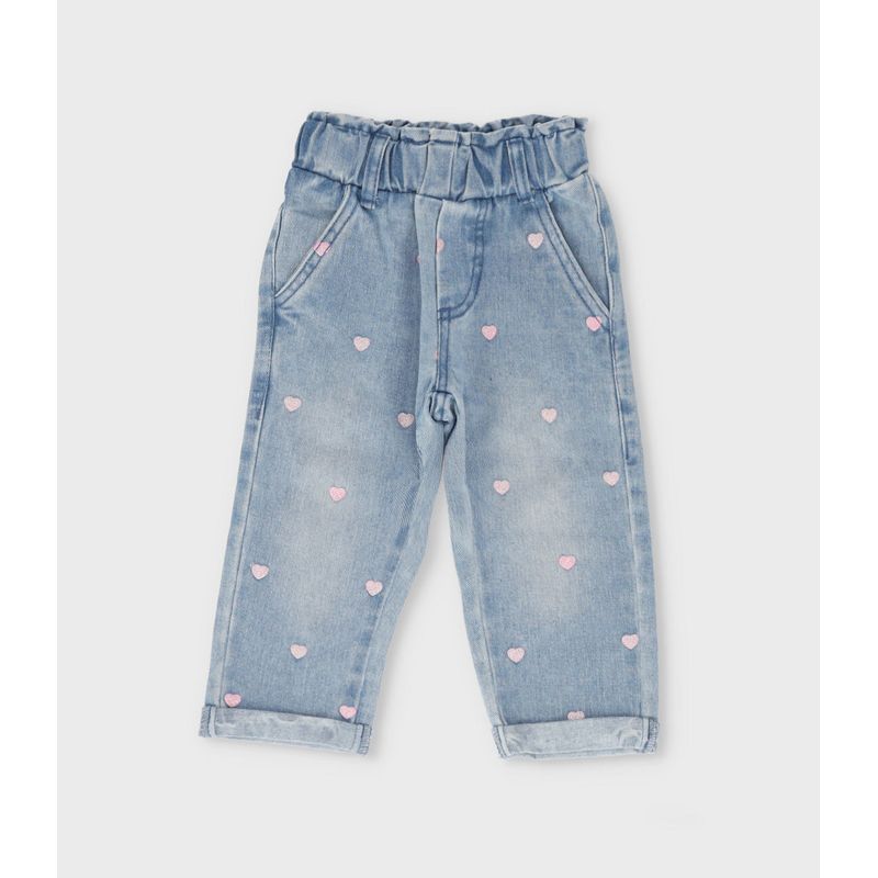LIMONADA - Jeans bebé con corazones celeste Limonada