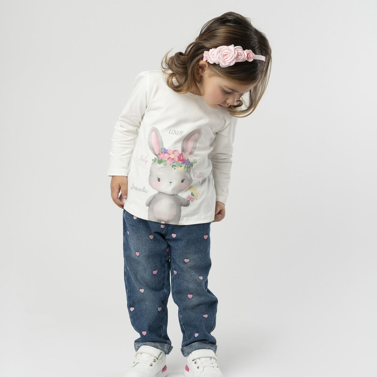 LIMONADA - Jeans bebé con corazones azul Limonada