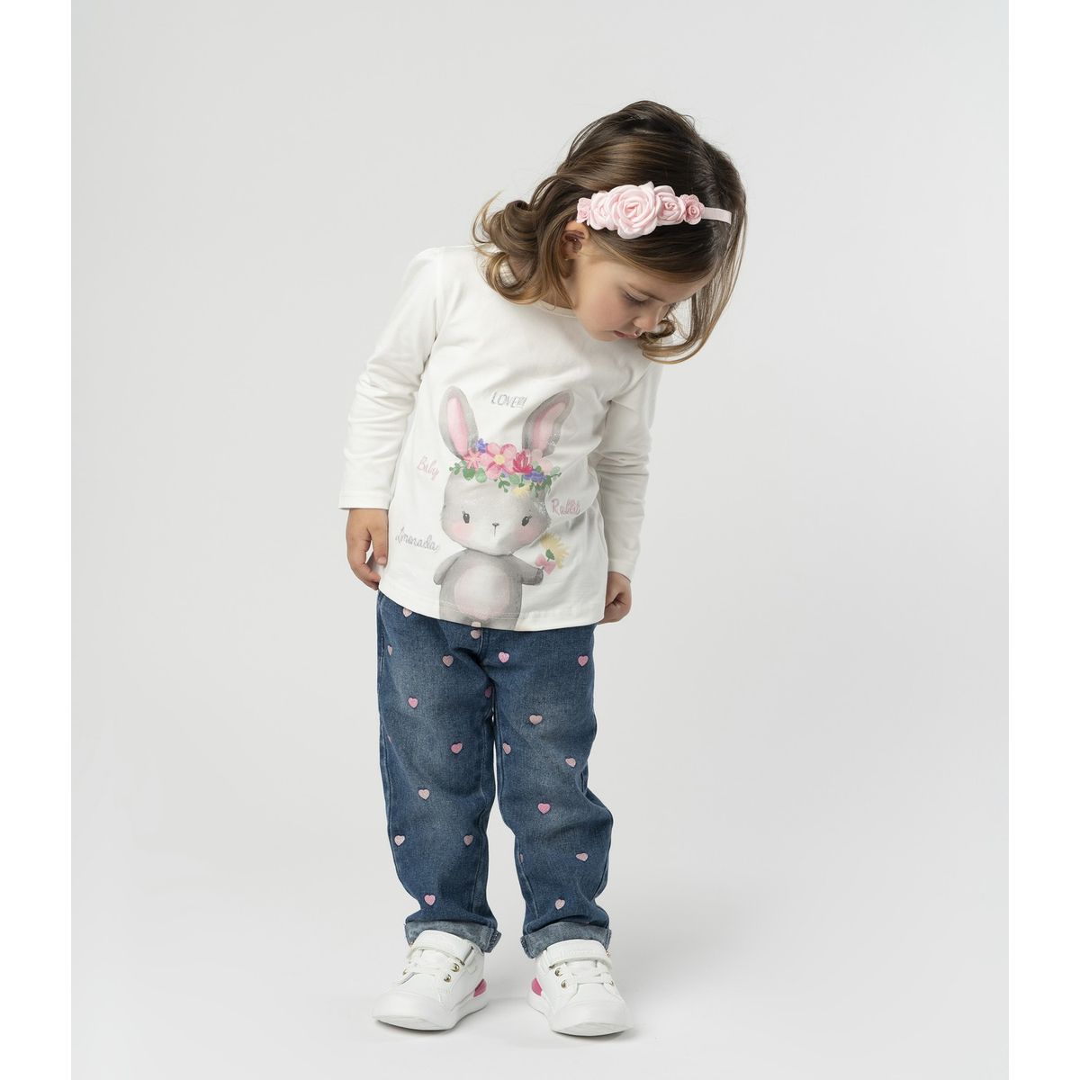 LIMONADA - Jeans bebé con corazones azul Limonada