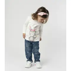 LIMONADA - Jeans bebé con corazones azul