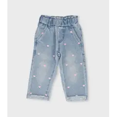 LIMONADA - Jeans bebé con corazones celeste