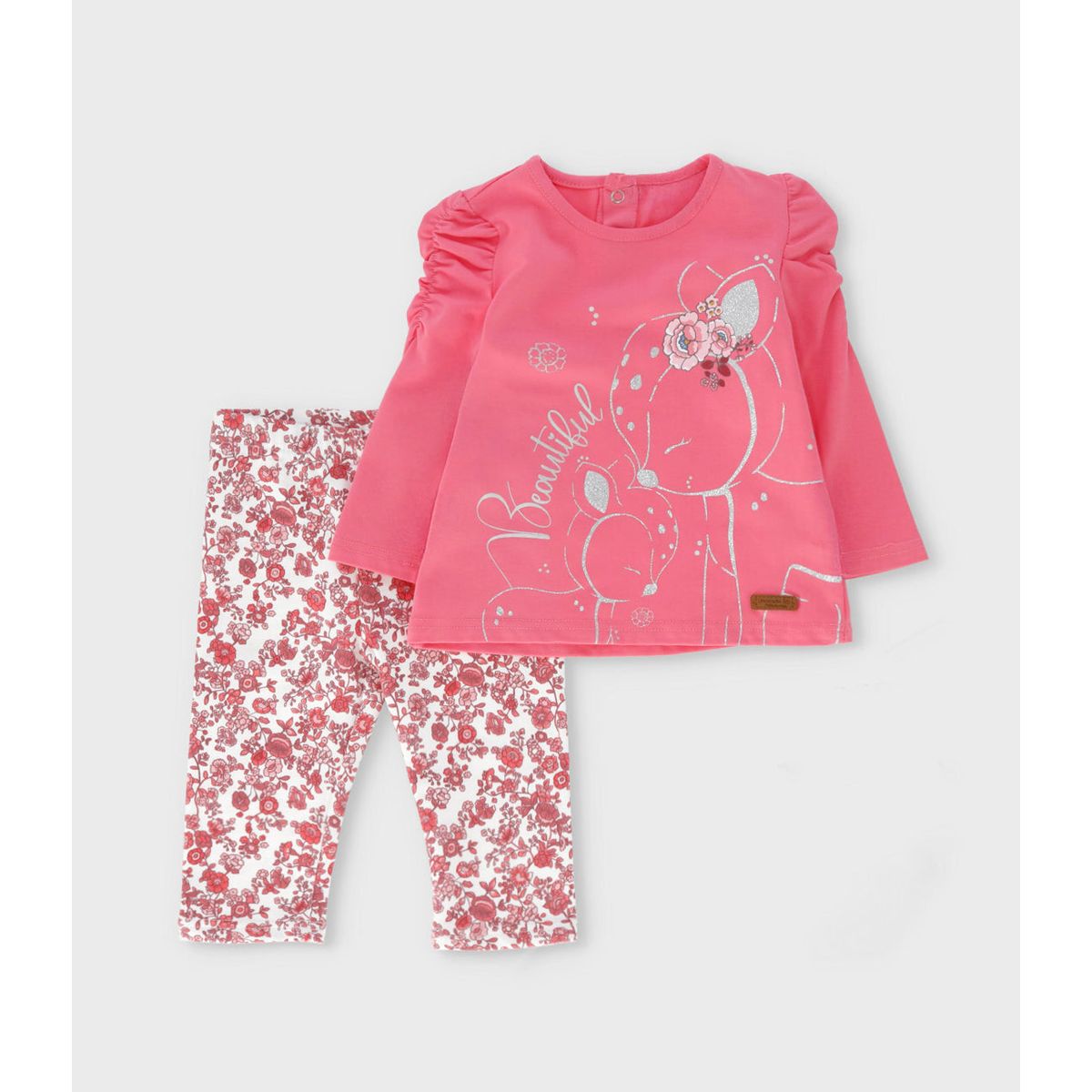 LIMONADA - Conjunto bebé con flores coral Limonada