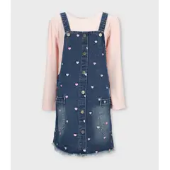 LIMONADA - Vestido niña de denim azul