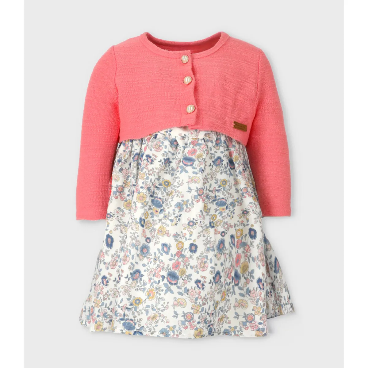 LIMONADA - Vestido niña floreado coral Limonada