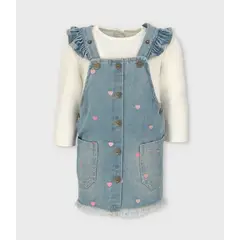 LIMONADA - Vestido bebé de denim celeste