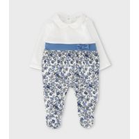 Enterito recién nacida con flores celeste