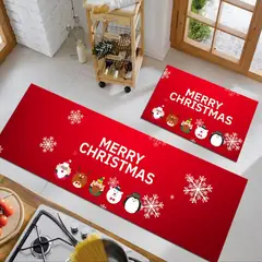 GENERICO - Set De 2 Alfombra Para Cocina Pasillo O Pie De Cama Navidad