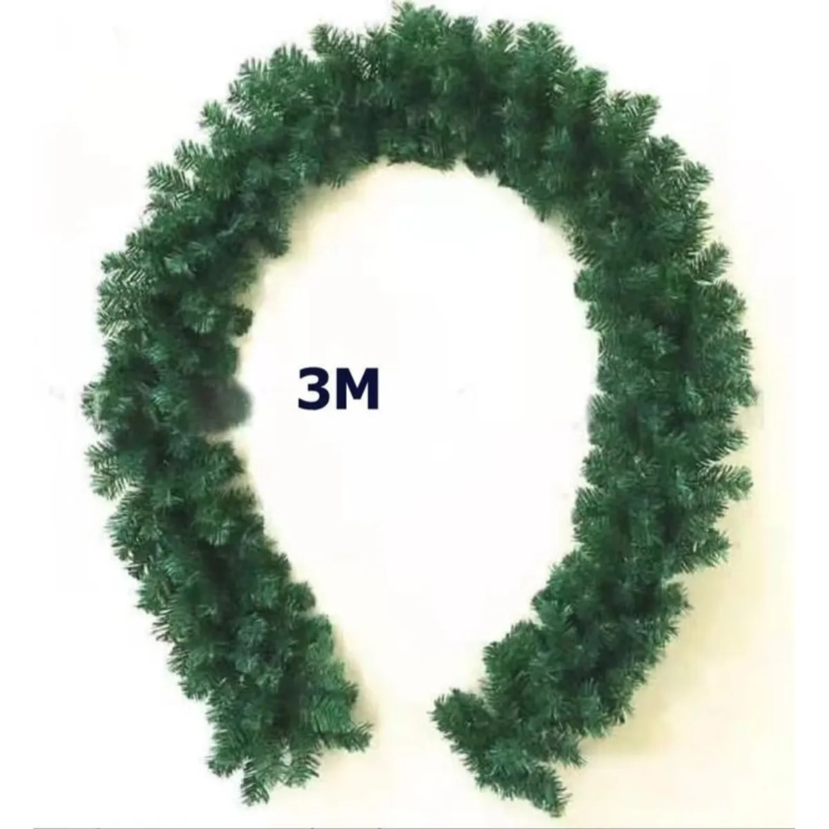 GENERICO - Guirnalda de Pino Verde Artificial 3 metros - Decoracion de Navidad