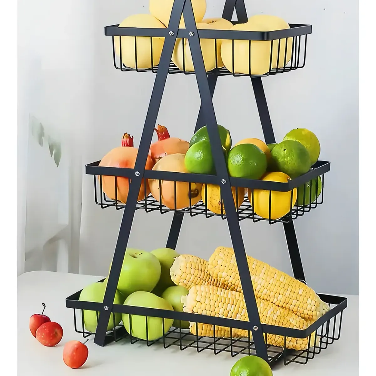 GENERICO - Organizador Frutero Metálico 3 Niveles