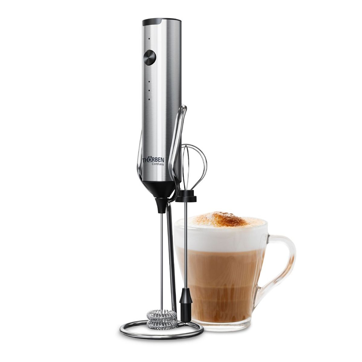 THORBEN - Espumador y Batidor USB Inox Thor Dual Milk Frother