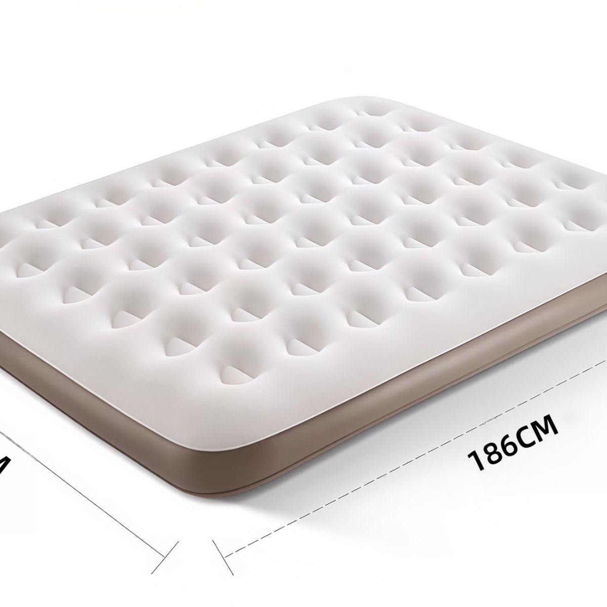 OASIS - Colchón Inflable 1 Plaza Infla Manual 196*96*22cm 32 Agujero Beige