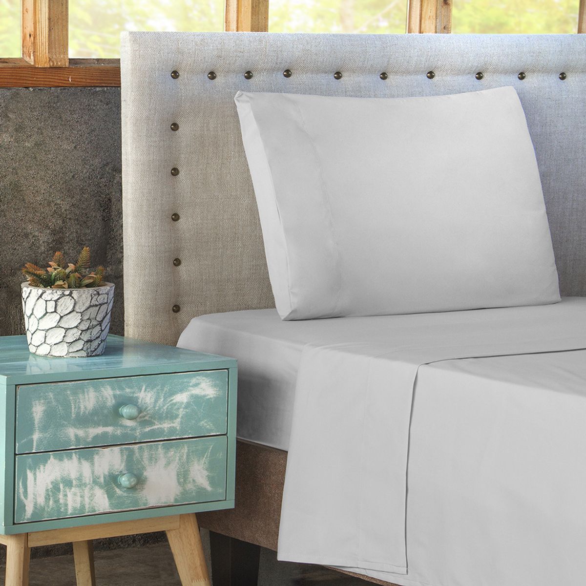 NAUTICA - Juego de Sabanas  1,5 pl  lisas Microfibra  95gsm Nautica Home , Blanco