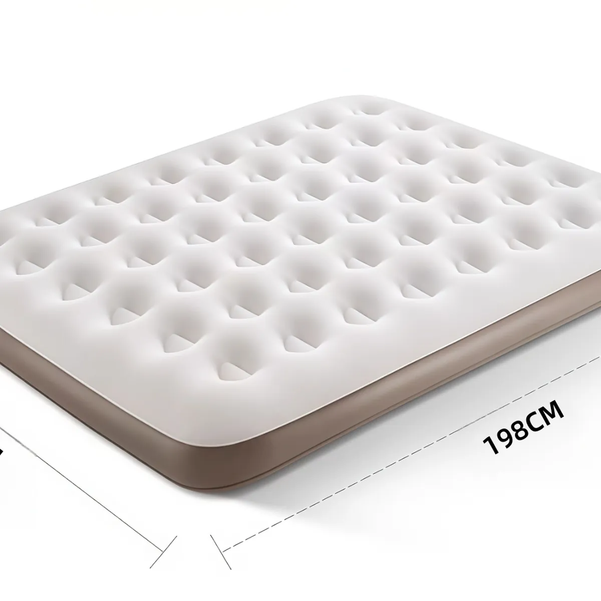 OASIS - Colchón Inflable 3 Plaza Queen 56 Agujero 198*180*22cm Beige