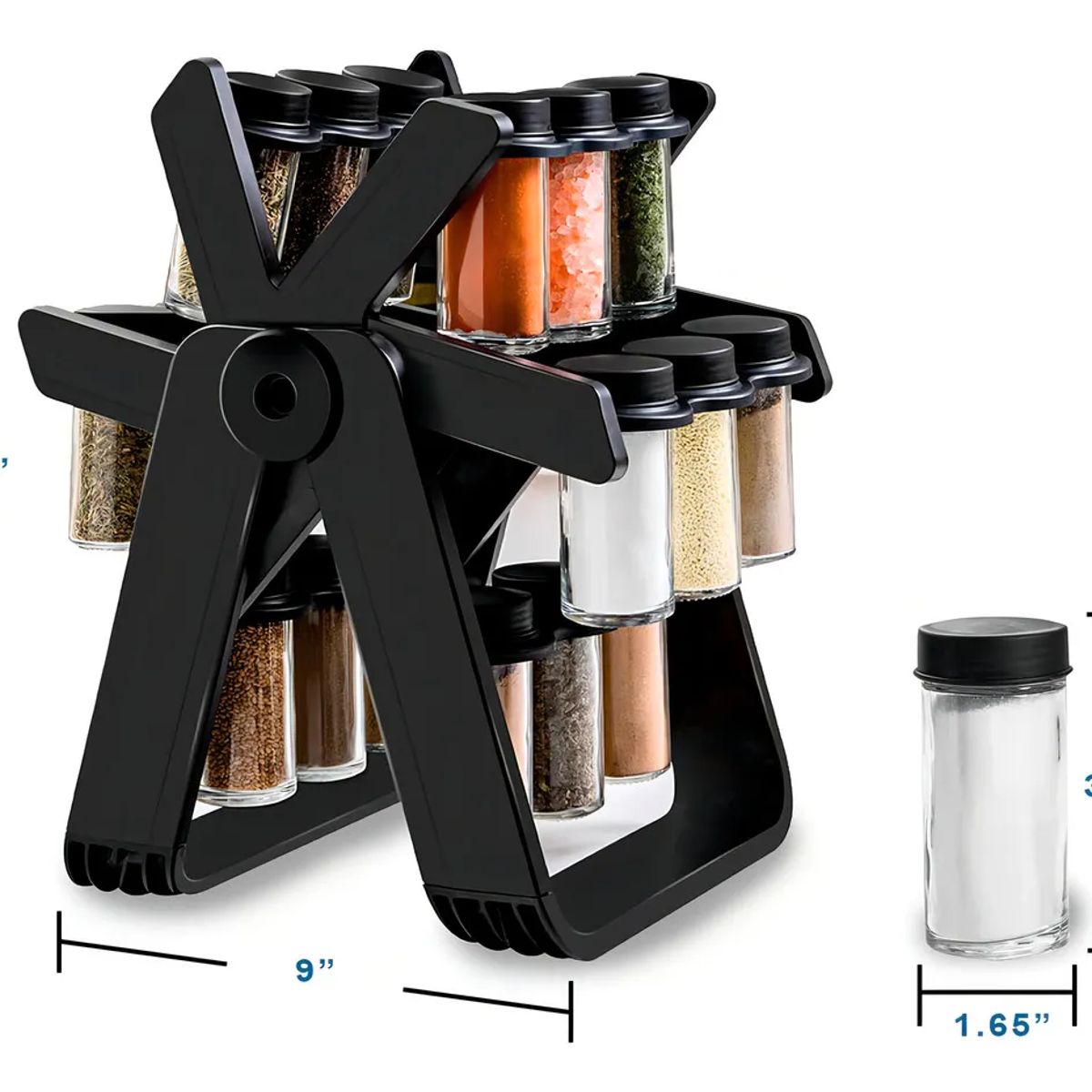 GENERICO - Especiero Rotativo 18 Frascos Gira 360° Practico