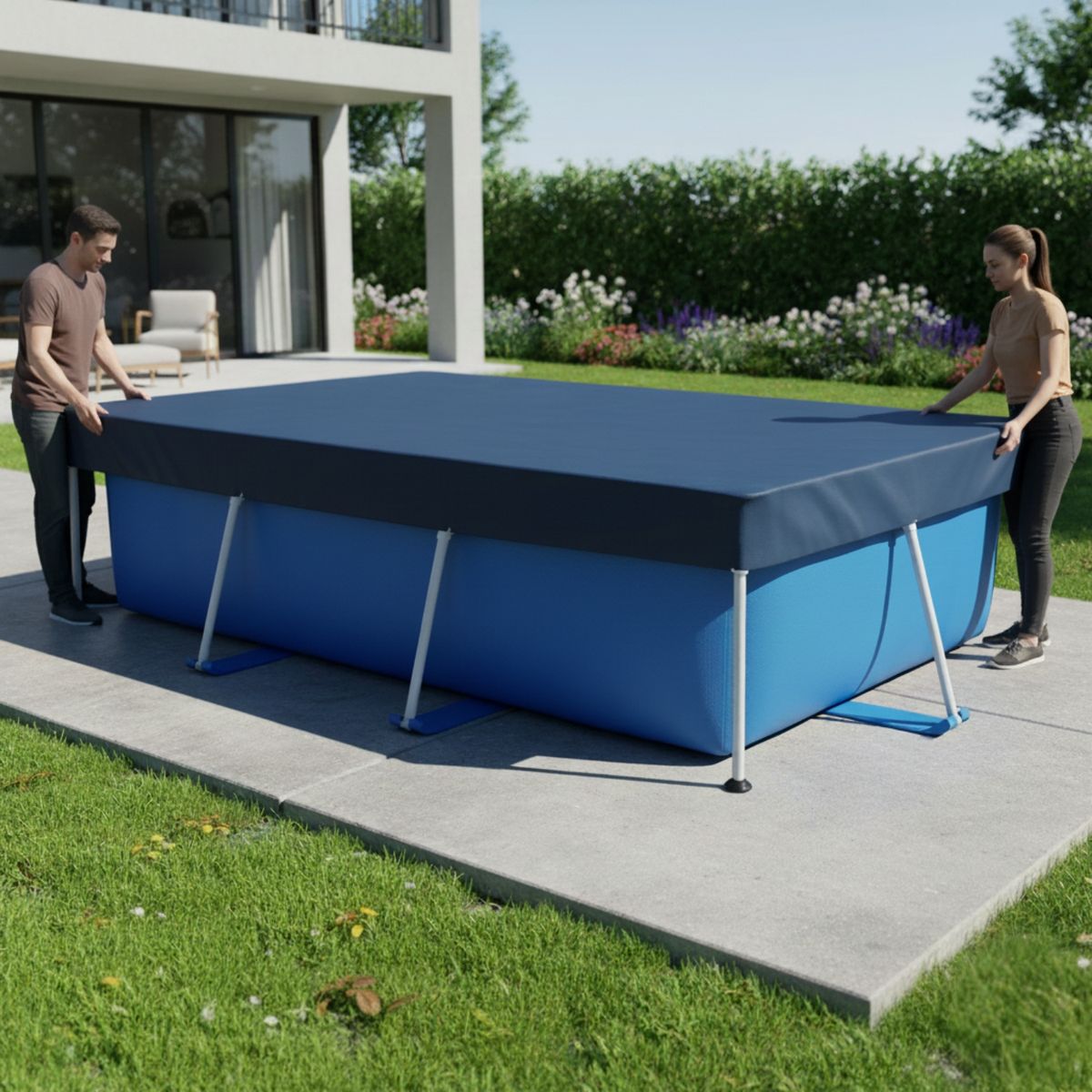 INTEX - Cubrepiscinas 3x2 m  Cobertor Lona Protector Piscina