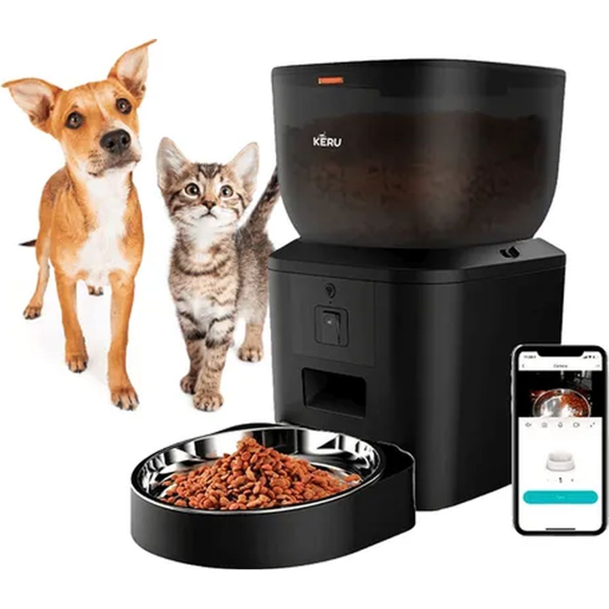 GENERICO - Comedero automático interactivo Keru color negro