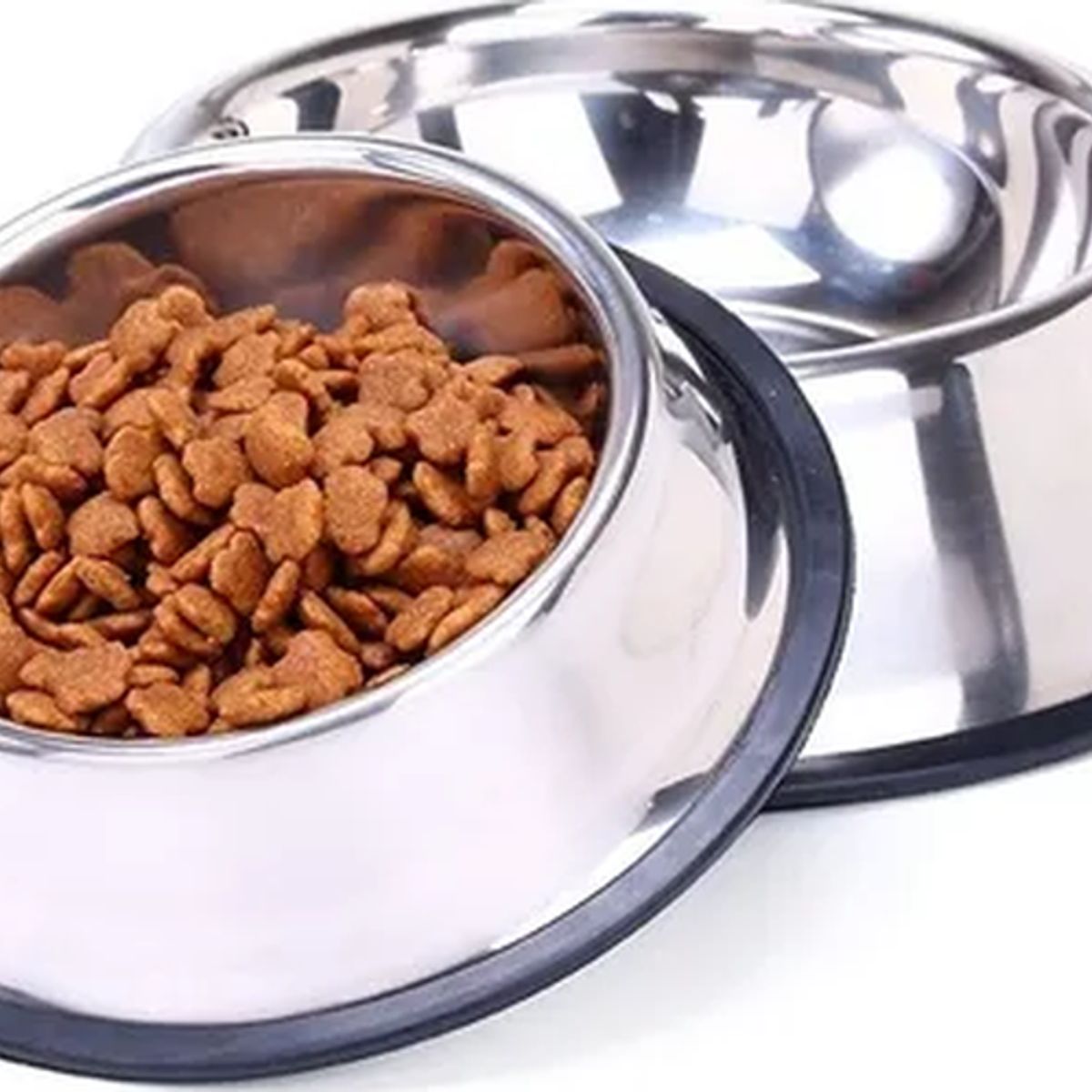 GENERICO - Plato acero inoxidable perrosgatos 20cm plateado