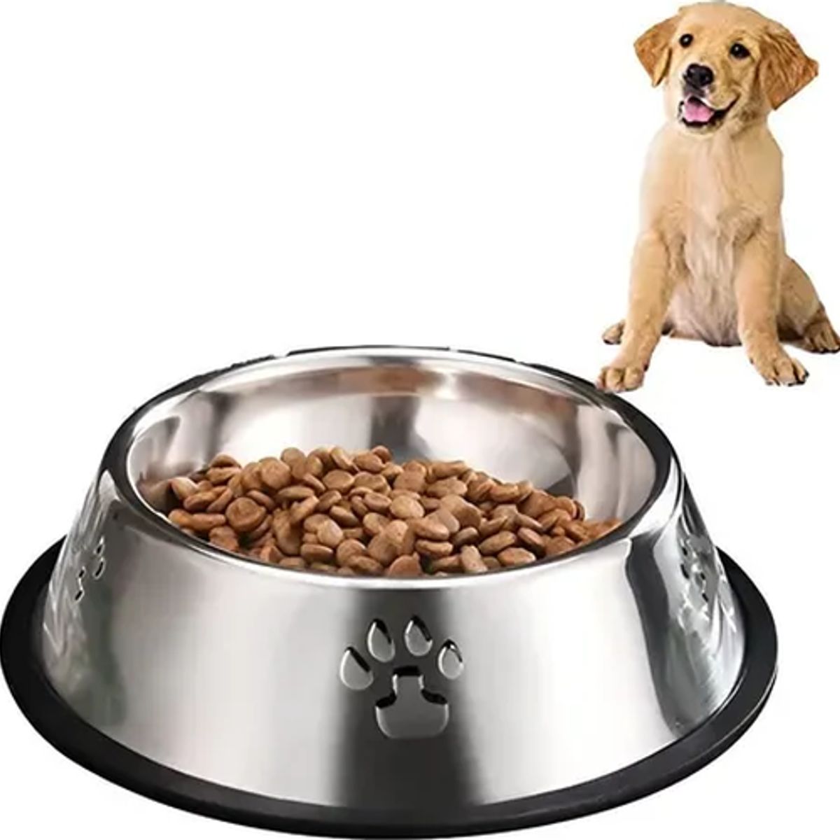 GENERICO - Plato metálico comida mascotas Roro 18cm