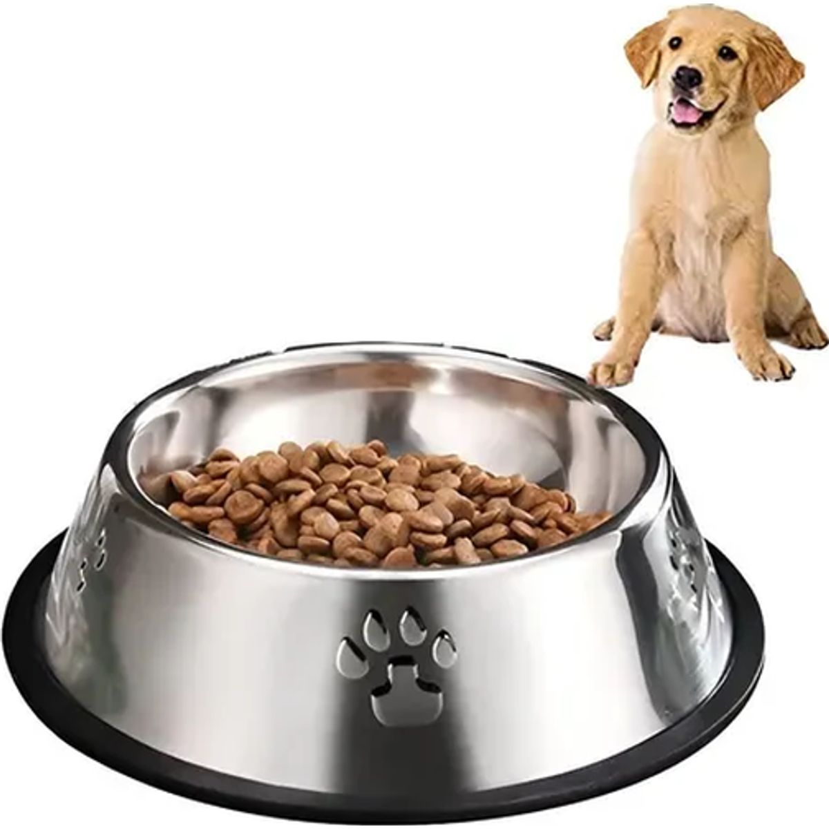 GENERICO - Plato metálico comida mascotas Roro 18cm