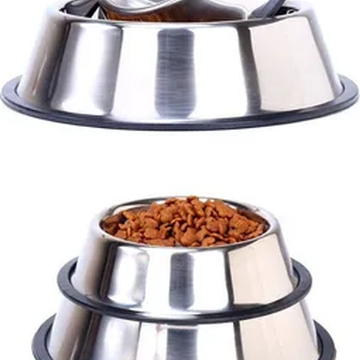 GENERICO - Plato acero inoxidable mascotas 12cm talla S color plata