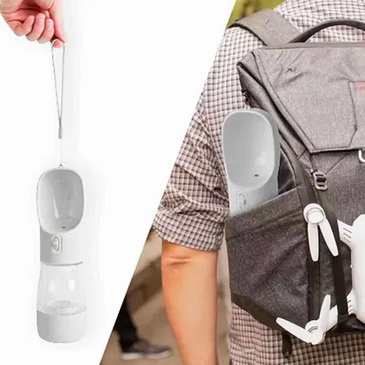 GENERICO - Botella agua portátil mascotas 258ml color rosado