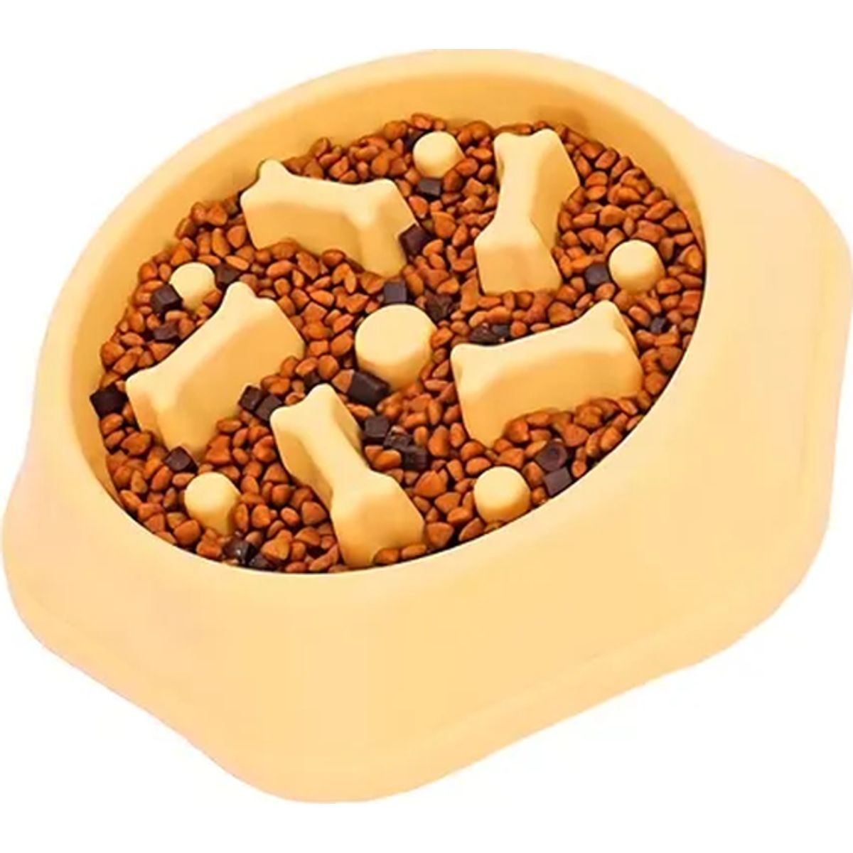 GENERICO - Plato Per-Ros antiansiedad perrosgatos color amarillo